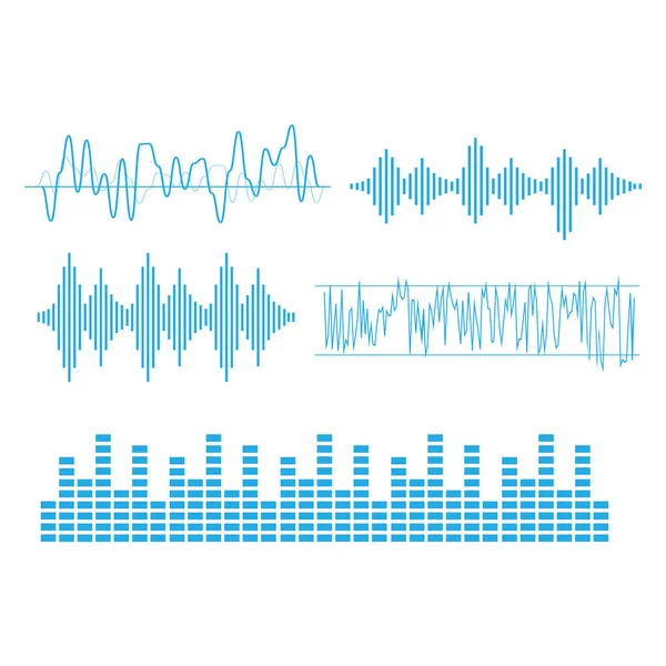 Geluidsgolven Vector Geluidsgolven Teken Symbool Vlakke Stijl — Stockvector