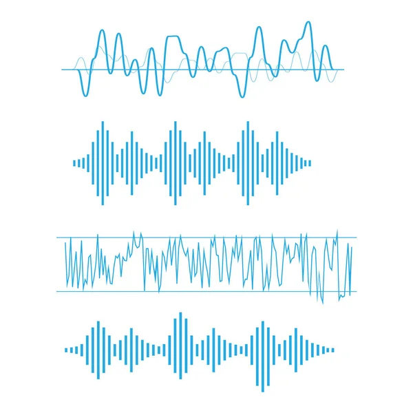 Vector Sound Soundwave Musical Icons Radio Wave Vector — Stock Vector