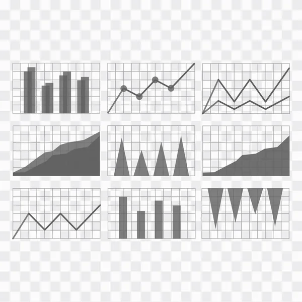 Graphs Charts Set Statistic Data Information Graphs Charts Abstract — Stock Vector