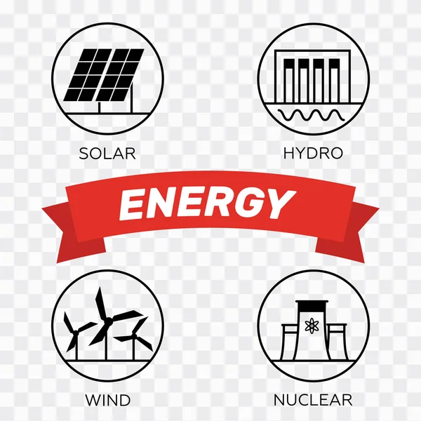 Renewable Energy Vector Illustration Renewable Energy Concept Flat Style Energy — Stock Vector