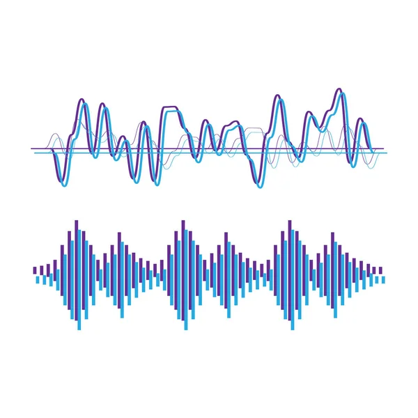 Vector Sound Waves Audio Equalizer Technology — Stock Vector