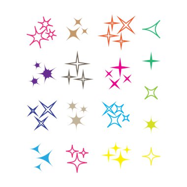 Parıltı, parıldayan ışık yıldızları ve patlamaları etkiler. Parlak havai fişek, dekorasyon pırıltısı, parlak ışık