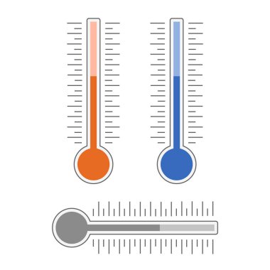 Meteoroloji termometre ısı ve soğuk vektör. Termometre simge sıcak ve soğuk. Hava termometre vektör