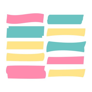 Sarı işaretli çizgiler. Vurgulama ve çizim tasarımı.