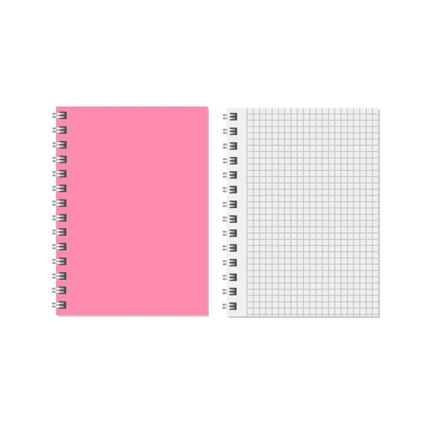Cuaderno Realista Blanco Cuaderno Diario Página Papel Cuaderno — Archivo Imágenes Vectoriales