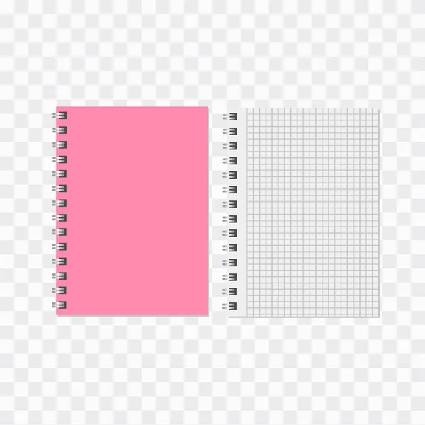 Cuaderno Realista Blanco Cuaderno Diario Página Papel Cuaderno — Vector de stock