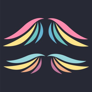 Kanat meleği hazır. Kuş kanatları vektör logosu. Vektör melek kanatlı etiket