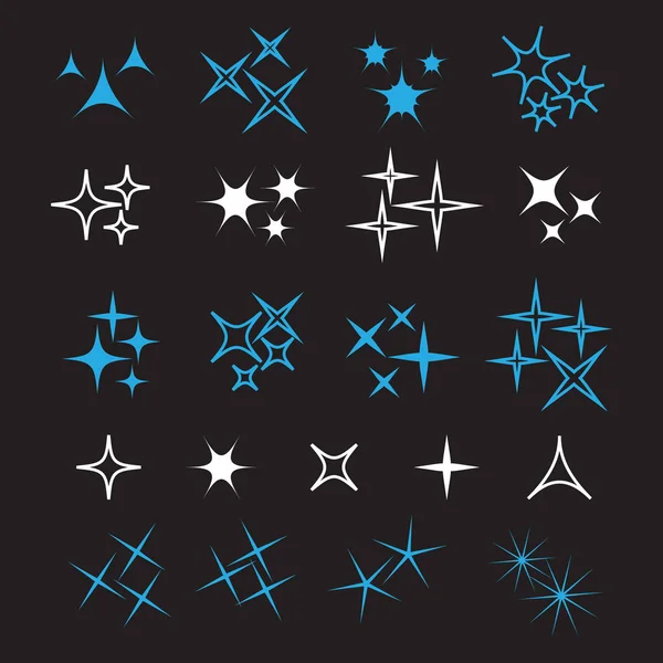 Étincelles Étoiles Allumées Étoile Effet Lumière Lumineux — Image vectorielle