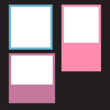 Fotoğraf çerçeveleri gerçekçi alt gölge ile. Boş fotoğraf çerçeve gölge şablonu 