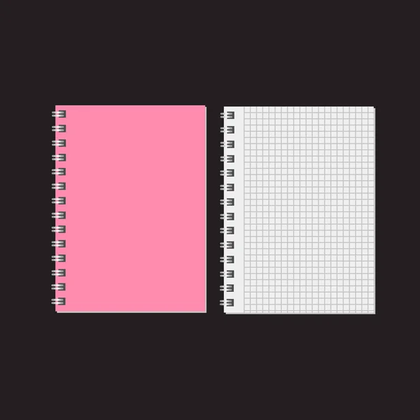 Üres Reális Notebook Napló Jegyzettömb Papír Oldal Notebook — Stock Vector