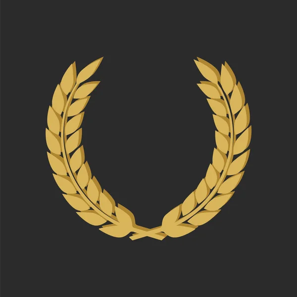 Golden Shields Laurel Badges Collection Inglês Ilustração Vetor Medalha Ouro —  Vetores de Stock