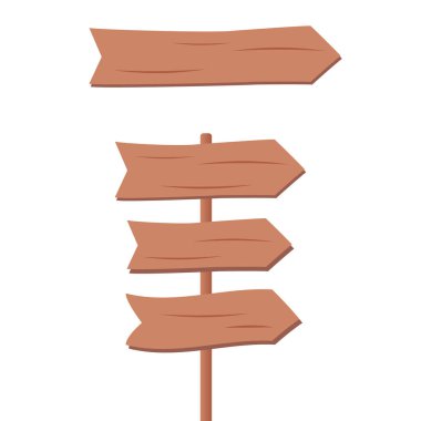 Tahta boş çizgi film tabelası. Tahta tabela ayarlandı