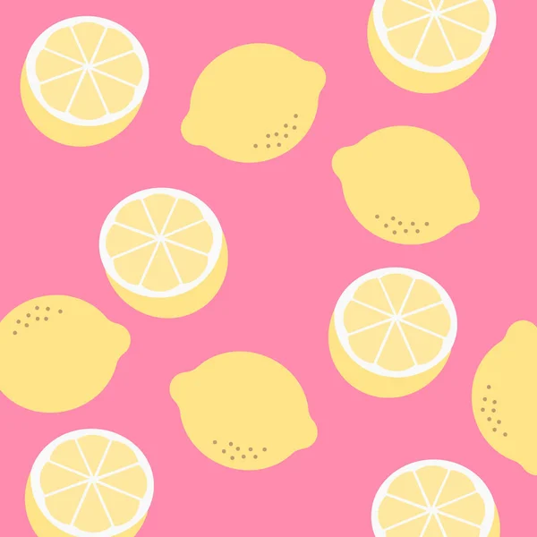 Lemon pattern. Bright summer design. lemon background texture — Stock Vector