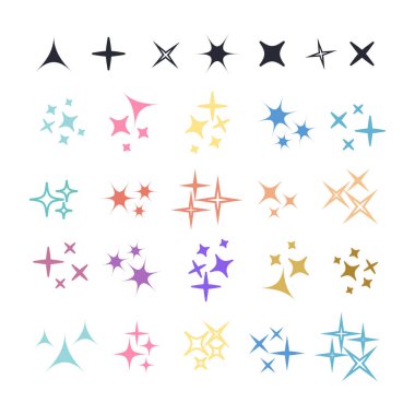 Işıltı ışıkları yıldız kümesi. Parlayan yıldız ışığı efekti. Lig ışıltı