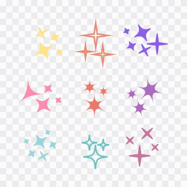 Parlak ışıklar ayarlandı. Parlayan ışık efekti yıldızı.