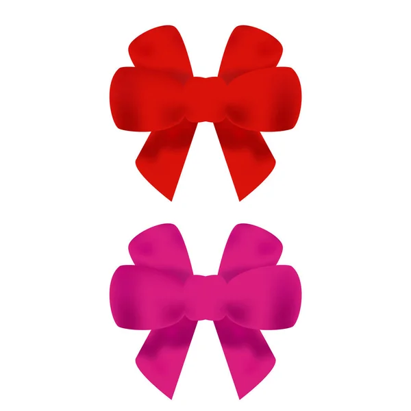 Rote Geschenkschleife. Set roter Geschenkschleifen mit Schleifen — Stockvektor