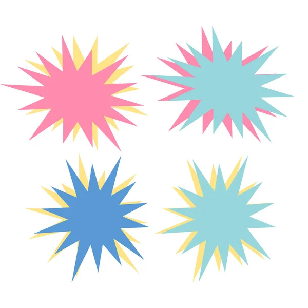 Kleurrijke papier starburst tekstballonnen. Starburst geïsoleerde pictogram — Stockvector