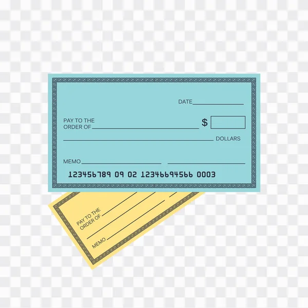 Plantilla de cheque en blanco. Comprobar plantilla de vector. Plantilla de cheque bancario — Archivo Imágenes Vectoriales