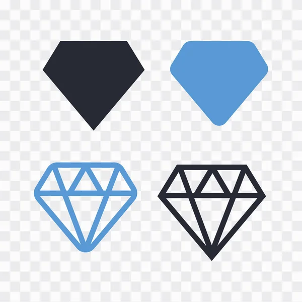Diamanten iconen ingesteld. Diamantbord klaar. Briljante vectoricoon — Stockvector