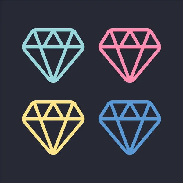 Icono de línea diamante. Signo de vector de contorno de diamante. Brillante vector — Vector de stock