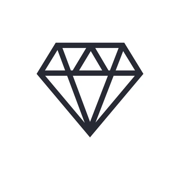 ダイヤモンドアイコン。ダイヤモンドラインのアイコン。ダイヤモンドアウトラインベクトル記号 — ストックベクタ