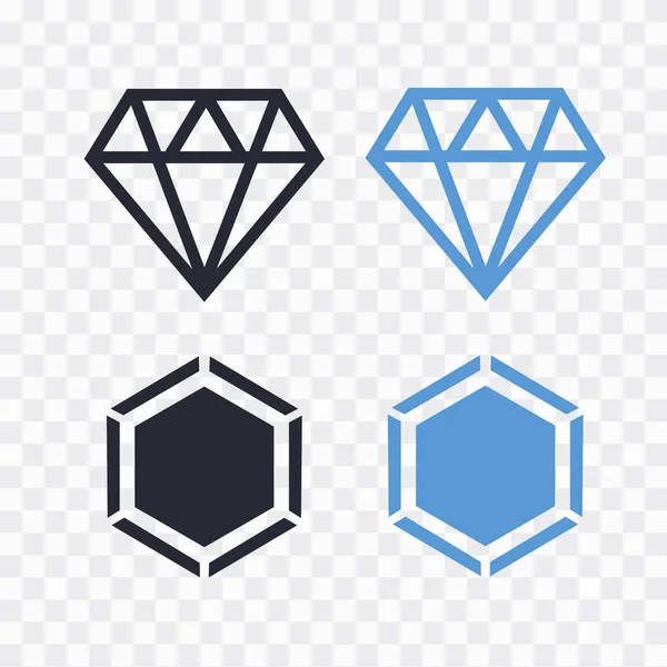 Diamant vector pictogrammen ingesteld. Diamantschets vectorteken — Stockvector
