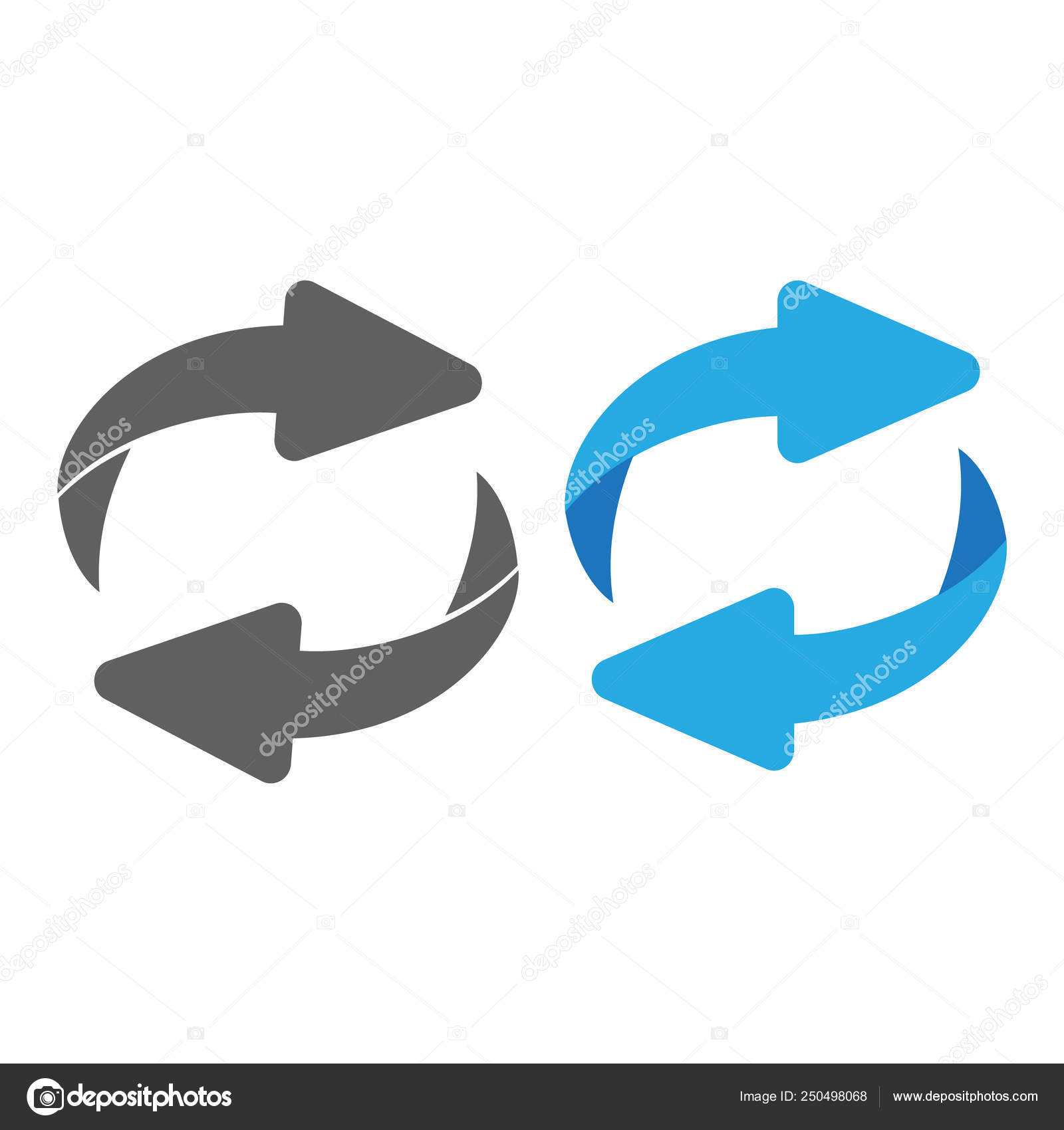 Flechas Giratorias Circulares Cíclicas Signo Recurrencia Vuelta Gira Flecha  Signo Vector de stock #250498068 de ©myub, image size:1600x1700