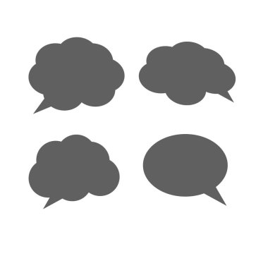 Boş beyaz konuşma baloncukları. İletişim için bulut balonu konuşması