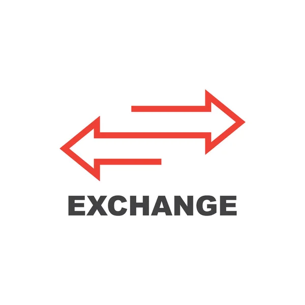 Exchange Logo Überschlagen Oder Pfeil Drehen Umkehrzeichen — Stockvektor