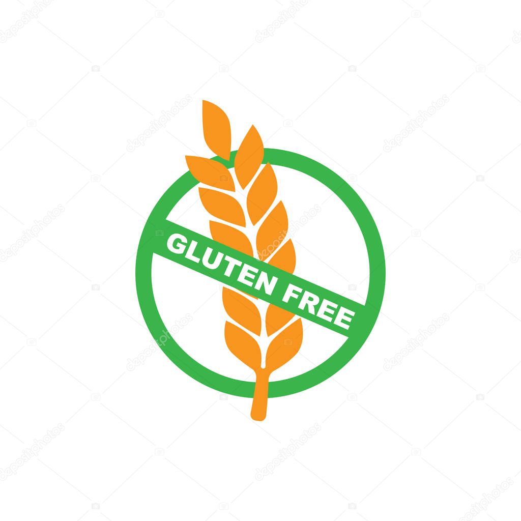 Vector gluten free symbols. White gluten free sign 
