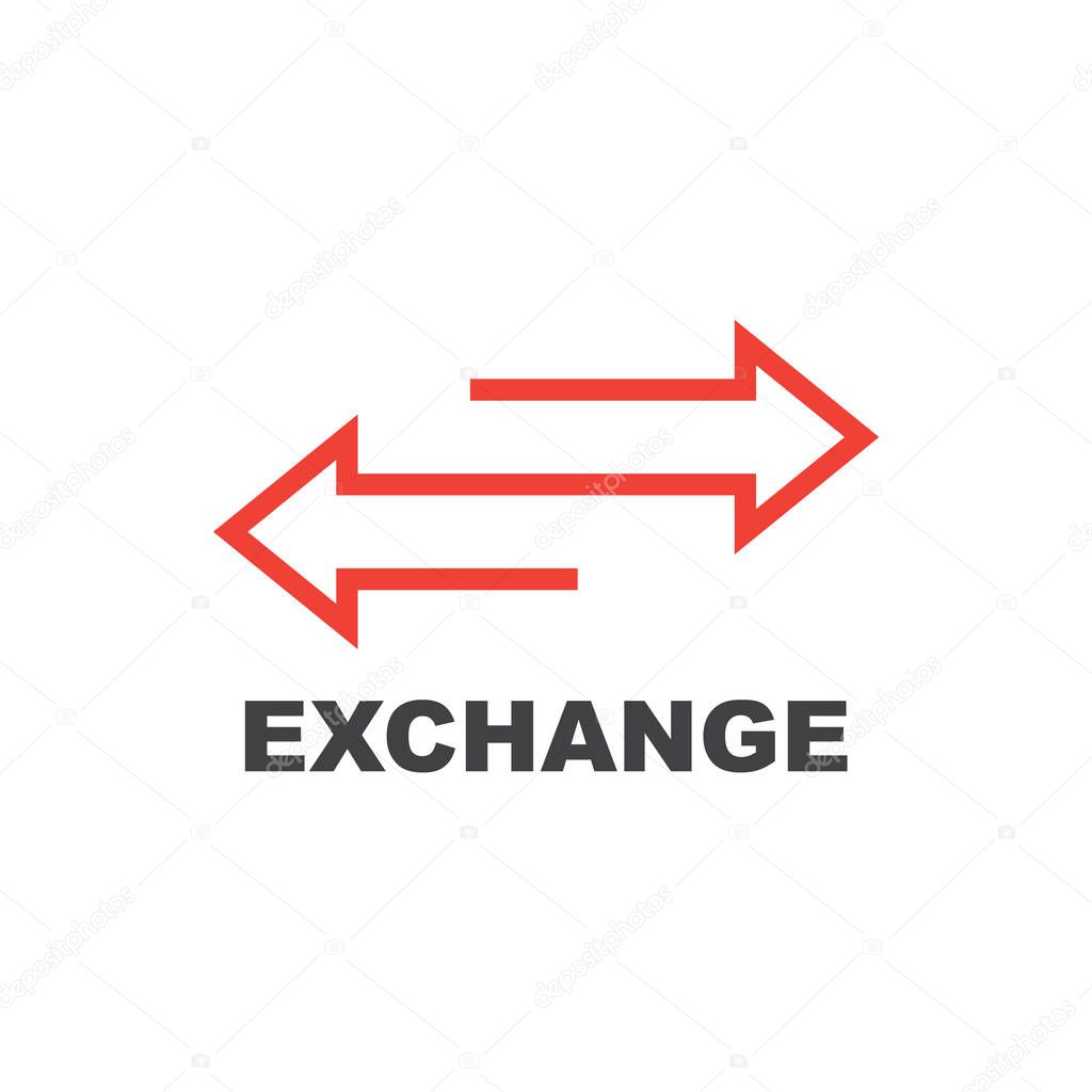 Exchange logo. Flip over or turn arrow. Reverse sign