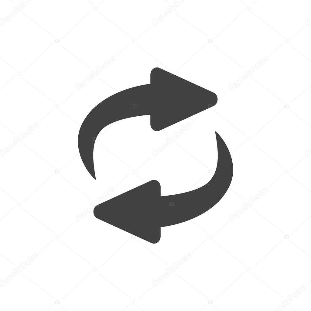 Exchange icon illustration. Flip over or turn arrow. Reverse sign 