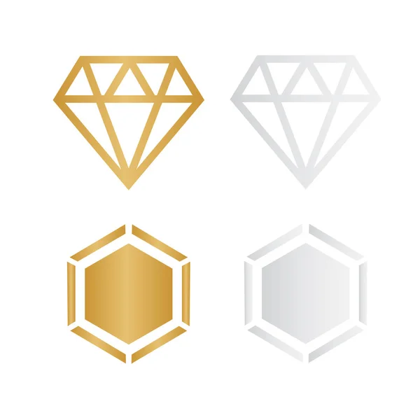 Diamant Vector Pictogrammen Ingesteld Diamantschets Vectorteken — Stockvector