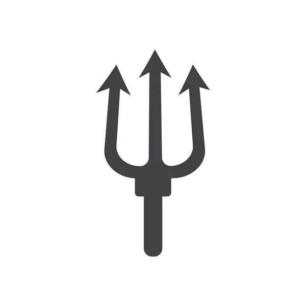 Design Treuddiga Logotyper Pitchfork Djävulen Inställd Treuddig Djävulsikon — Stock vektor
