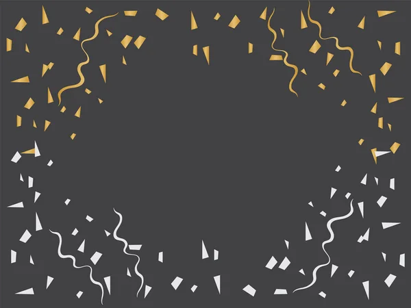 Fond de célébration avec confettis d'or. Confettis or paillettes — Image vectorielle