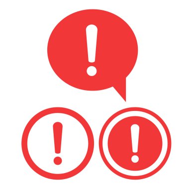 Ünlem işareti. Dikkat ikonu. Tehlike sembolü. Simgeyi uyar 