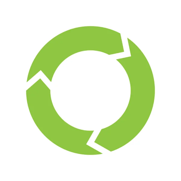 Infographics cirkeldiagram van de pijlen. Omcirkelde cursor Web recycli — Stockvector