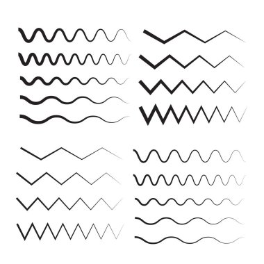 Dalga seti. Eğimli ve zigzag yatay çizgiler 