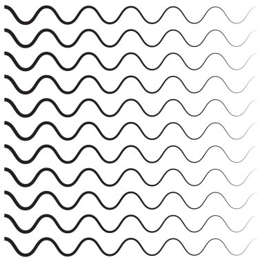 Dalgalı desen. Dalgalar ana hatları simgesi. İnce çizgi sembolü salla 