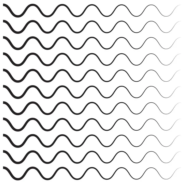 Wavy pattern. Waves outline icon. Wave thin line symbol — Stock Vector