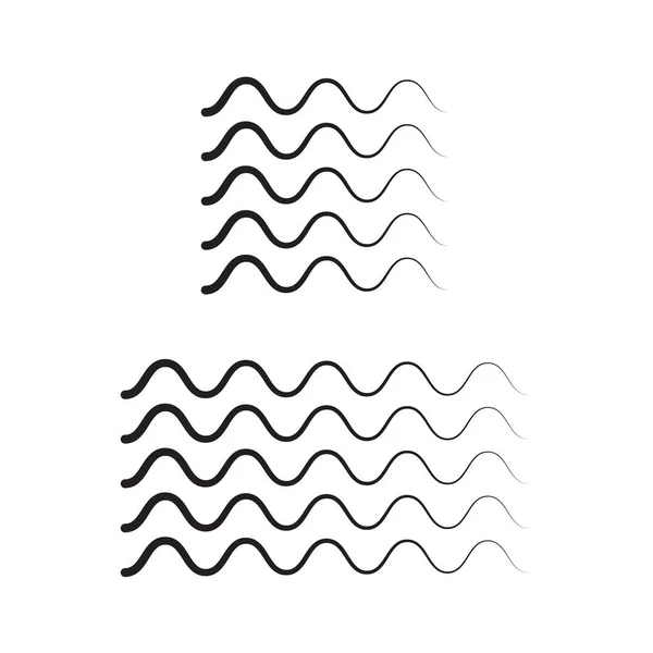 Icônes de ligne vectorielle d'onde d'icône. ensemble de zigzag et les frontières des vagues — Image vectorielle