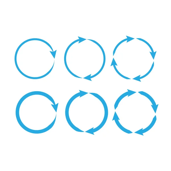 Ensemble de flèches vectorielles circulaires. Signe de recharge et de boucle de rotation. Arro — Image vectorielle