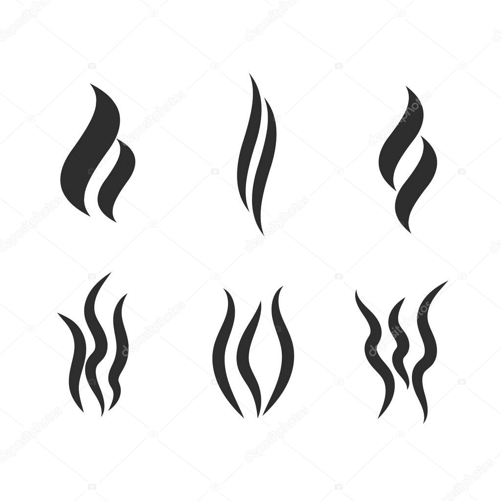 Hot steam vector shapes. Smoking vector icon