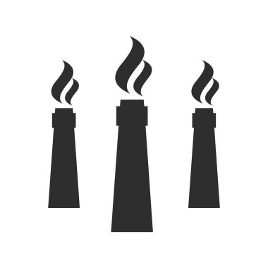 Sanayi fabrikasyon bina simgeleri kümesi. Güç ve duman buil