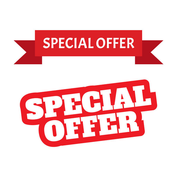 Special offer vector ribbon. Banner sale tag, promotion poster. 