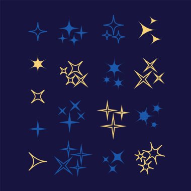 Parıltı, parıldayan ışık yıldızları ve patlamaları etkiler. Parlak havai fişek, dekorasyon pırıltısı, parlak ışık