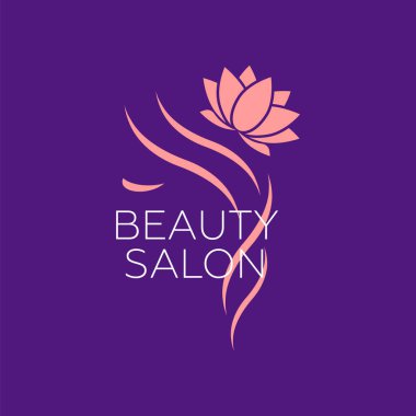 Kuaför Salonu, Güzellik Salonu, cosm için güzel kadın logo şablonu