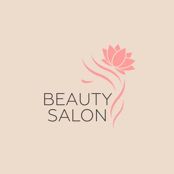 Hermosa mujer vector logotipo plantilla para peluquería, salón de belleza, procedimientos cosméticos, centro de spa. Logo de belleza para peluquería — Vector de stock