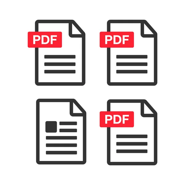Dateisymbole. Dateisymbole linieren die Stildarstellung. Dokument-Ikone — Stockvektor