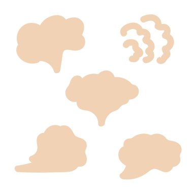Buhar bulutları silueti. El yapımı karalama dumanı, bulutlar ve sis